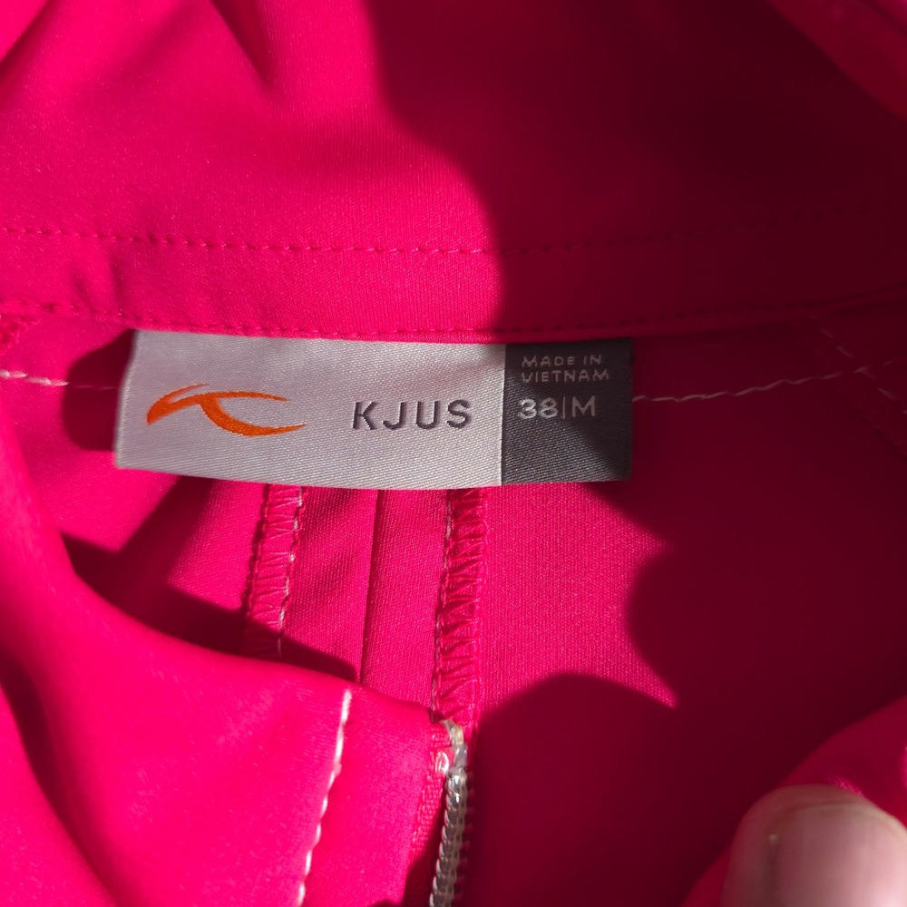 KJUS Golf Vest Womens Medium Hot Pink Full Zip Softshell White Performance Layer - Picture 6 of 10